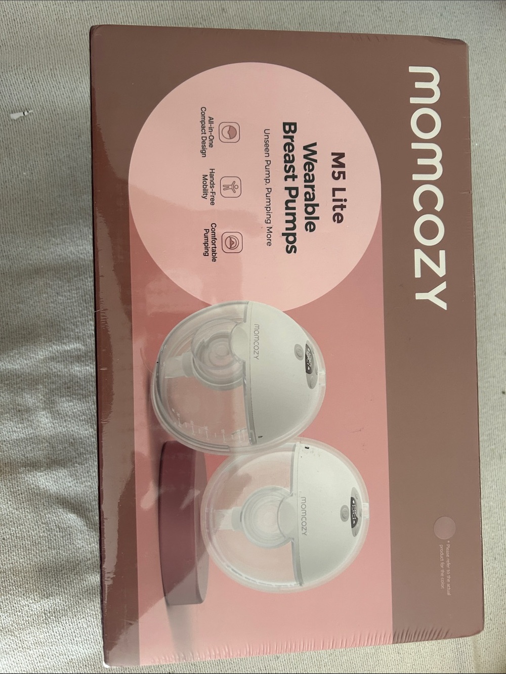 Momcozy M5 Lite Wearable Breast Pumps — Pink